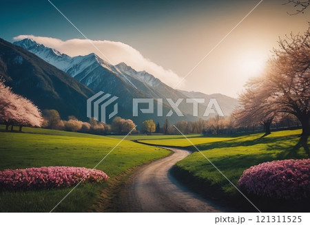 blooming spring park country landscape 121311525
