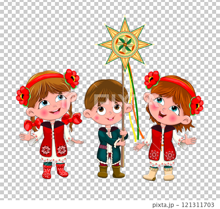 Children in Ukrainian folk costumes Children in Ukrainian folk costumes 121311703
