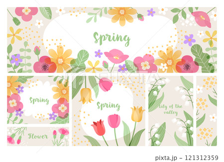 春の花のテンプレートセット_2 春の花のテンプレートセット_2 121312359