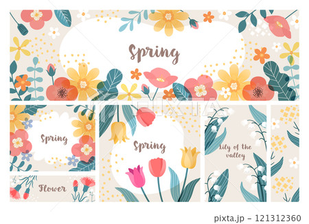 春の花のテンプレートセット_3 121312360