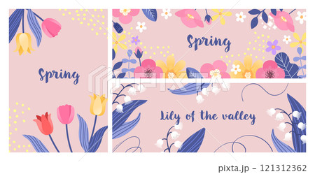 春の花のテンプレートセット_5 121312362