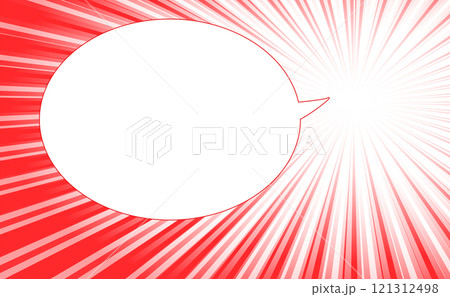 集中線と漫画の吹き出しの背景素材 集中線と漫画の吹き出しの背景素材 121312498