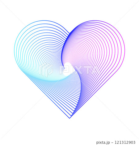 青系のグラデーションのハート ラインアート グラフィック素材 クリップアート 背景透過 png 青系のグラデーションのハート ラインアート グラフィック素材 クリップアート 背景透過 png 121312903