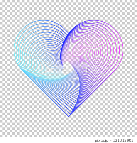 青系のグラデーションのハート ラインアート グラフィック素材 クリップアート 背景透過 png 青系のグラデーションのハート ラインアート グラフィック素材 クリップアート 背景透過 png 121312903