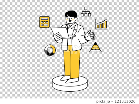 一位商人做示範的插圖 121313020