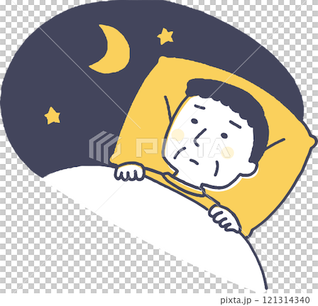 夜なかなか寝付けないシニア男性 121314340