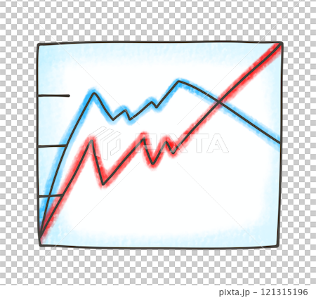 A simple, relaxed line graph in an analog style A simple, relaxed line graph in an analog style 121315196