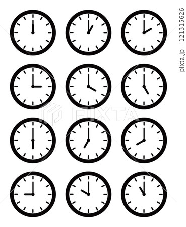 シンプルな時計のイラストセットのイラスト素材 [121315626] - PIXTA
