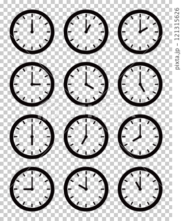確認⸜(๑'ᵕ'๑)⸝✩.*˚シンプルデザイン+時計イラスト3点セット3750円 シンプルな時計のイラストセットのイラスト素材 [121315626] - PIXTA