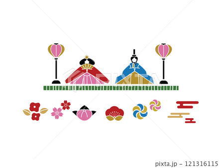 ひな祭りのイラストセット ひな祭りのイラストセット 121316115
