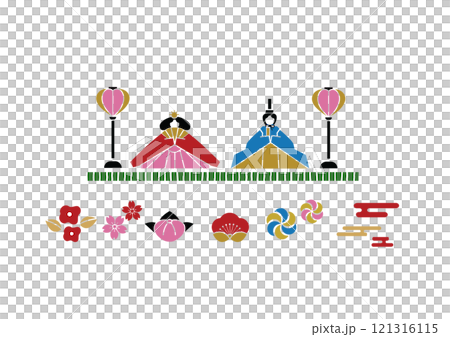 ひな祭りのイラストセット ひな祭りのイラストセット 121316115