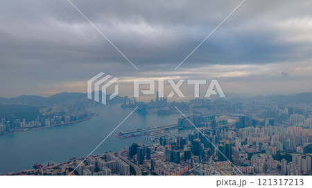 View of Hong kong with Victoria Harbour 121317213