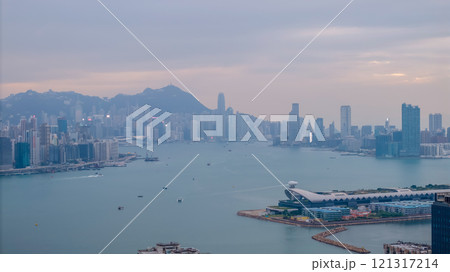 View of Hong kong with Victoria Harbour 121317214