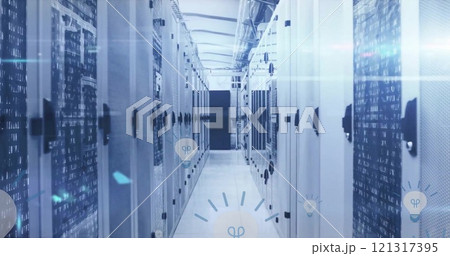Image of data processing over computer servers Image of data processing over computer servers 121317395