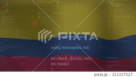Image of financial data processing over flag of columbia 121317527