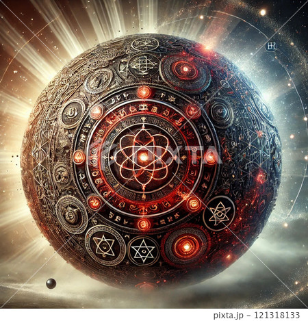 スピリチュアル模様の球体 黒×赤×白 スピリチュアル模様の球体 黒×赤×白 121318133