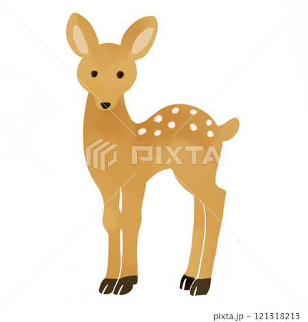 水彩風　かわいい子鹿のイラスト 121318213