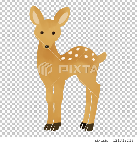 水彩風　かわいい子鹿のイラスト 121318213