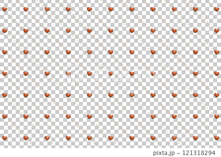 右下角有立體心形點線的圖案。 121318294