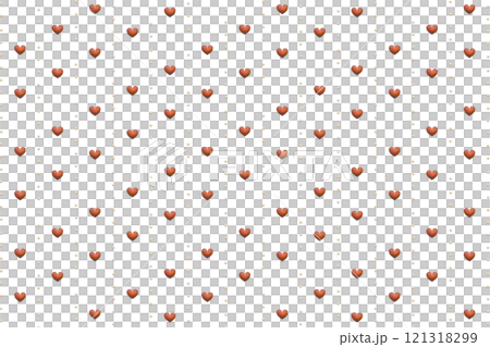 木目柄の間隔が広い縦の丸いドット線に挟まれて並ぶハートのパターン背景 木目柄の間隔が広い縦の丸いドット線に挟まれて並ぶハートのパターン背景 121318299