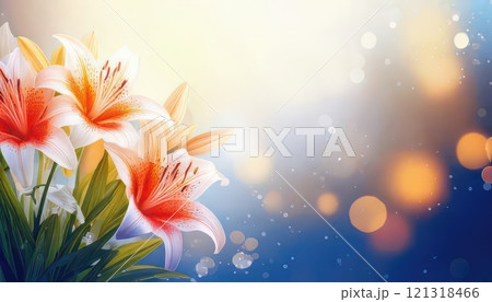 《AI画像》光が差し込む百合の花 121318466