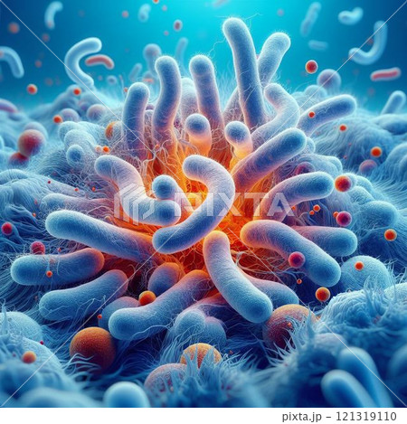 青と赤く光る菌 121319110