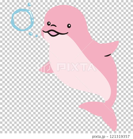 ピンクのイルカ　ベルーガ　海洋生物　水族館 121319357