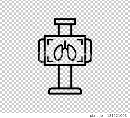 Simple lung x-ray examination icon illustration vector Simple lung x-ray examination icon illustration vector 121321008