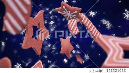 Floating Christmas cookies create a festive atmosphere Floating Christmas cookies create a festive atmosphere 121321088