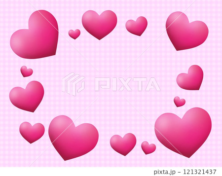 ハートの背景(チェック) C-5 ハートの背景(チェック) C-5 121321437