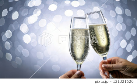 《AI画像》シャンパンで乾杯するイメージ 121321520