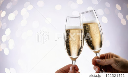 《AI画像》シャンパンで乾杯するイメージ 121321521