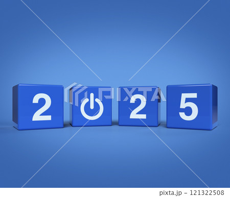 Happy new year 2025 success concept, 3d rendering 121322508