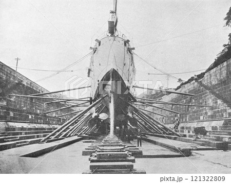 明治時代の日本　長崎　三菱造船所 121322809