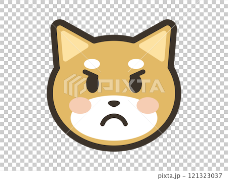 憤怒可愛的柴犬臉圖示說明 121323037