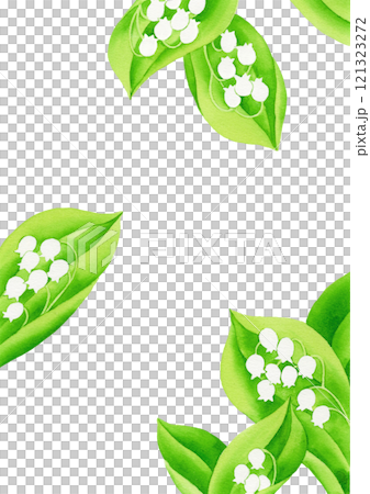 Lily of the valley card frame watercolor card frame illustration Lily of the valley card frame watercolor card frame illustration 121323272