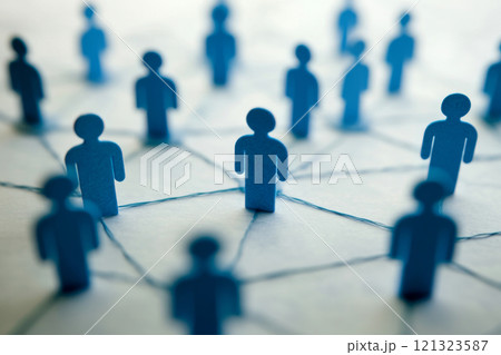 People figures are connected together in network 121323587