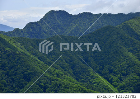 御坂山地の釈迦ヶ岳山頂より十二ヶ岳を望む 御坂山地の釈迦ヶ岳山頂より十二ヶ岳を望む 121323782