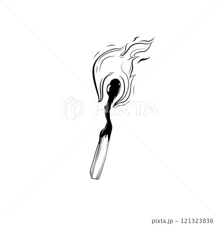 Burning matchstick, symbolizing a short but intense life on the streets 121323836