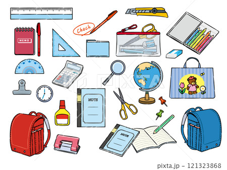 小学校入学準備 文房具セットイラスト 121323868