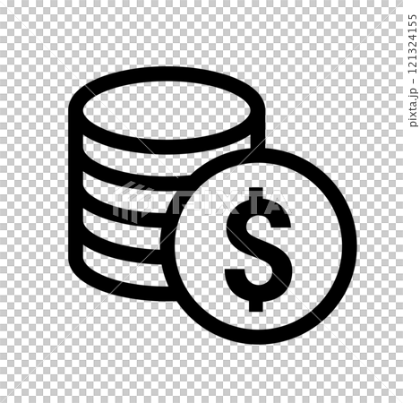 美元貨幣簡單圖標 121324155