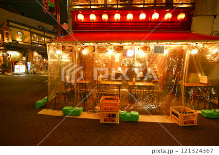 Asakusa shopping street area at night 121324367