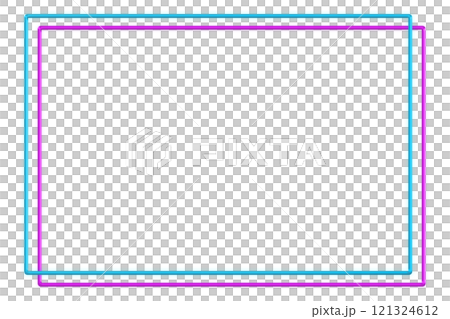 A shiny purple rectangular frame with a light blue frame in front of it 121324612