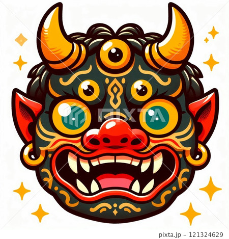 可愛らしい鬼のお面、節分を楽しく飾るアイテム 可愛らしい鬼のお面、節分を楽しく飾るアイテム 121324629