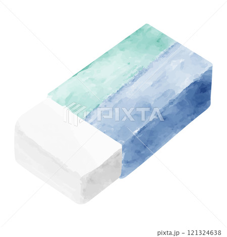 水彩で描いた新品の消しゴム 121324638