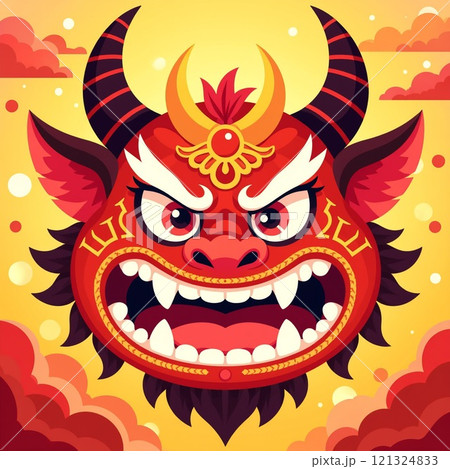 節分の主役!キュートな鬼のお面のデザイン 節分の主役!キュートな鬼のお面のデザイン 121324833