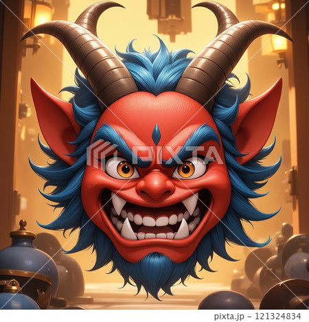 節分の主役!キュートな鬼のお面のデザイン 節分の主役!キュートな鬼のお面のデザイン 121324834