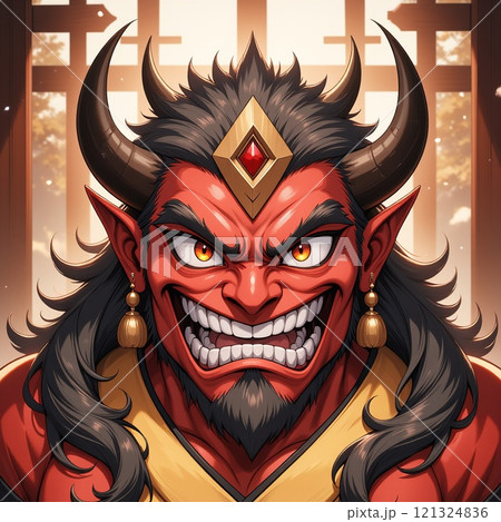 節分の主役!キュートな鬼のお面のデザイン 節分の主役!キュートな鬼のお面のデザイン 121324836