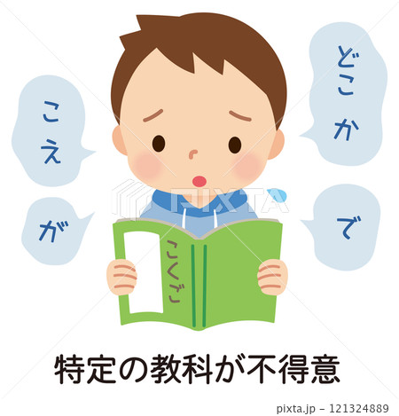 場面緘黙症　緊張して上手く音読できない子ども　発達障害 121324889