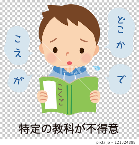 場面緘黙症　緊張して上手く音読できない子ども　発達障害 121324889
